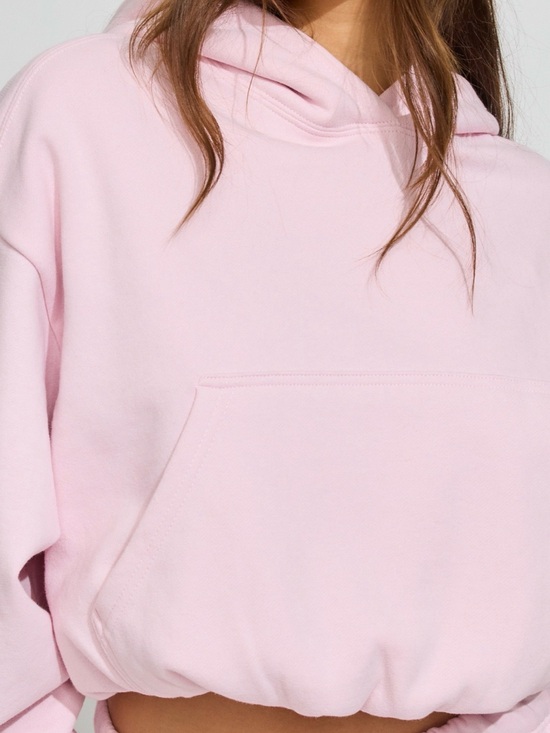 Garage Tops - Garage Light Pink Cropped Hoodie